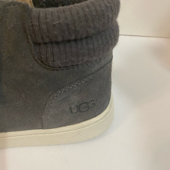 UGG "Olive" Trainer High Top Suede Sneaker Gray Size 6.5 - Picture 6 of 12